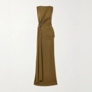 Alex Perry Draped gathered stretch recycled crepe-jersey gown